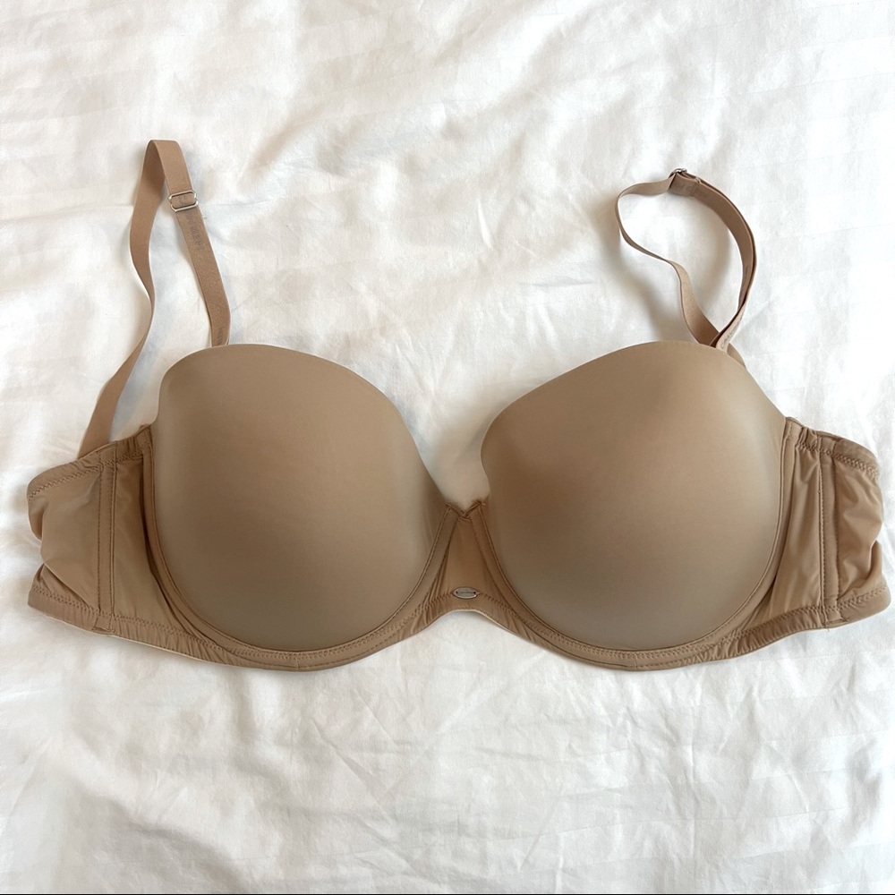 Calvin Klein Lightly Padded Nude Bra, Removable Straps, 34DD - Picture 1 of 6